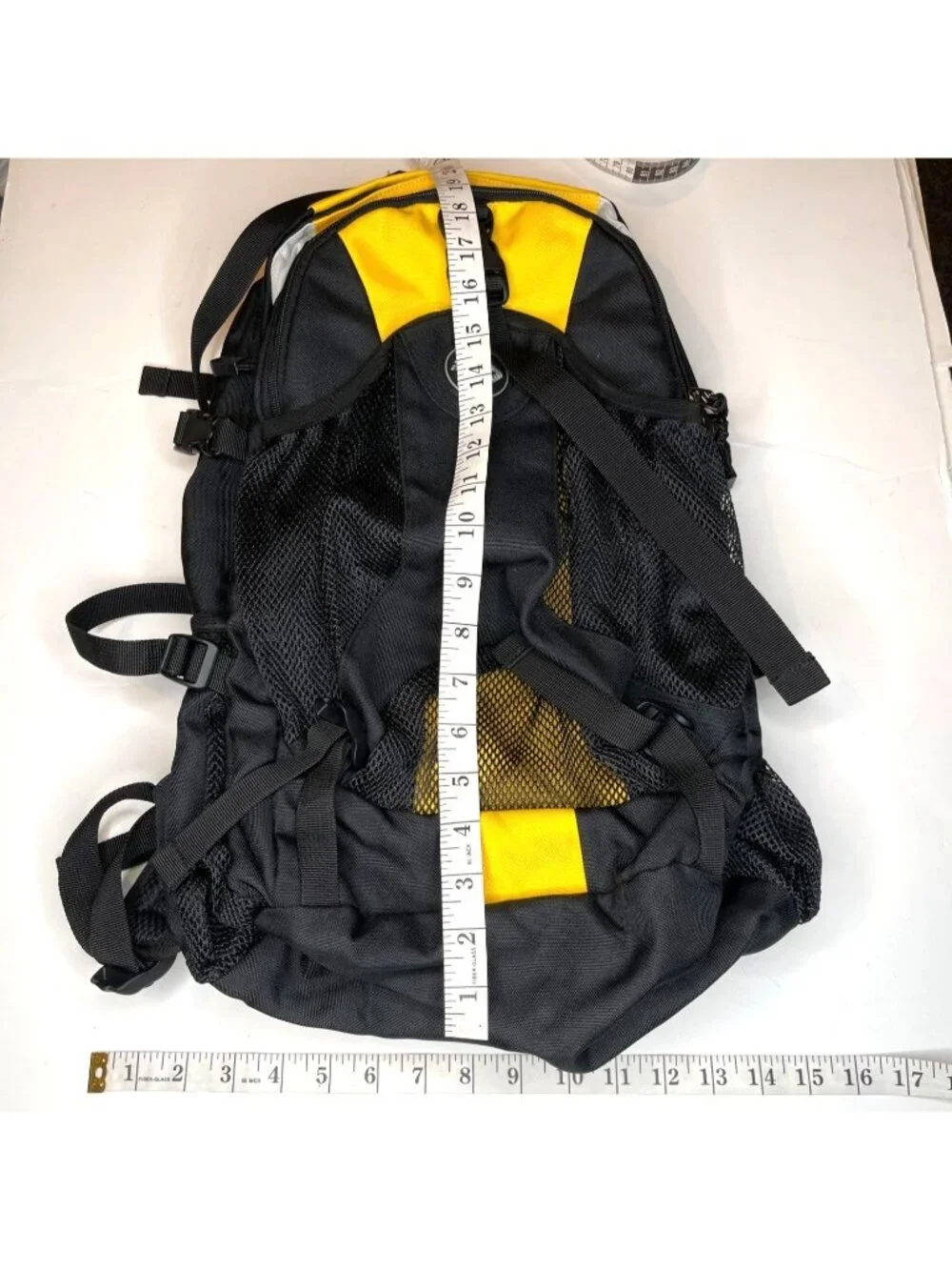 Miko Large Yellow & Black Hiking Backpack W/ Multiple Compartments 63L